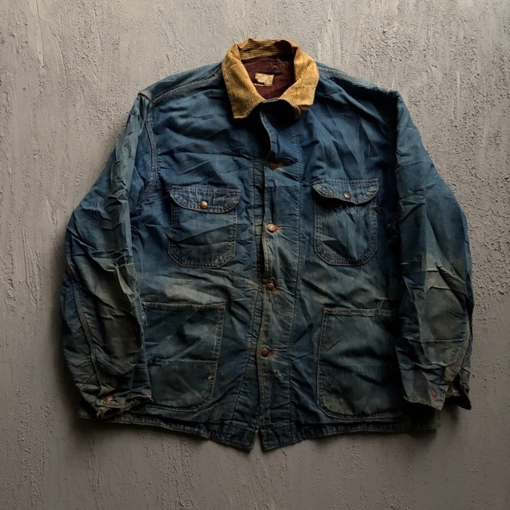 Vintage Big Mac Denim Chore Jacket No XL Blue 1960s Denim Blanket Lined
